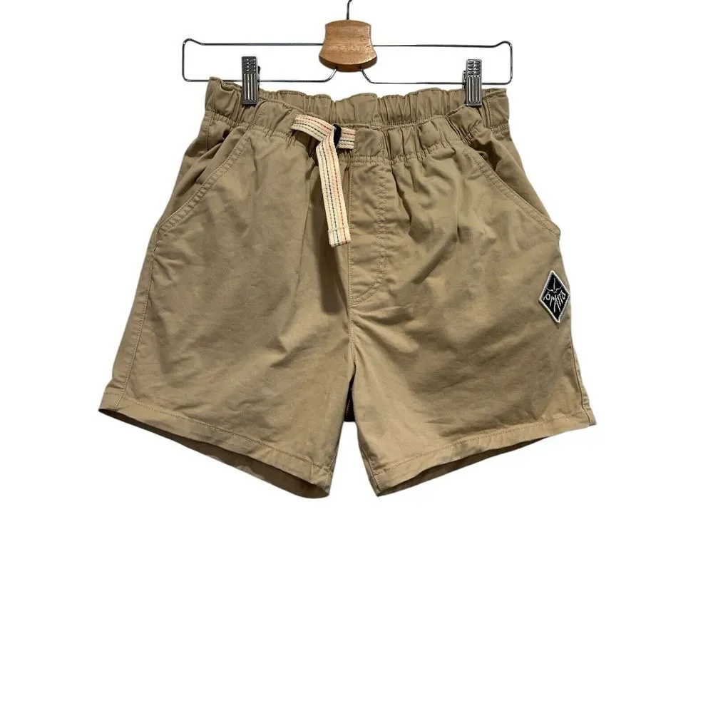 prAna Mojave Shorts Mens XS‎ Brown Belted Elastic Waist Cliffside